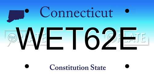 WET62E Connecticut License Plate