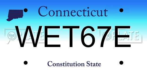 WET67E Connecticut License Plate