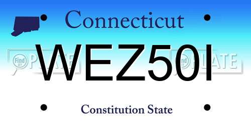 WEZ50I Connecticut License Plate