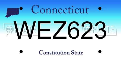 WEZ623 Connecticut License Plate