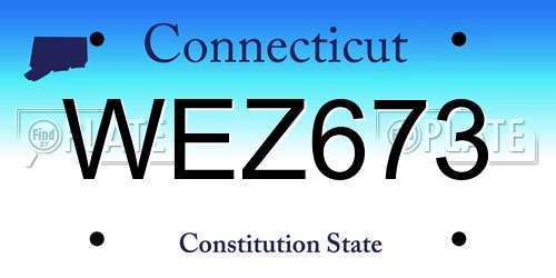WEZ673 Connecticut License Plate