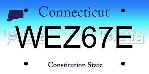 WEZ67E Connecticut License Plate