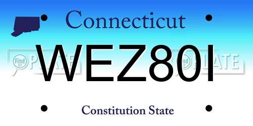 WEZ80I Connecticut License Plate
