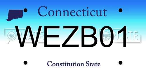 WEZB01 Connecticut License Plate