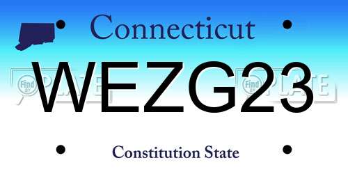 WEZG23 Connecticut License Plate