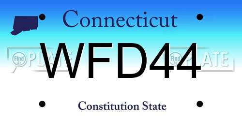 WFD44 Connecticut License Plate