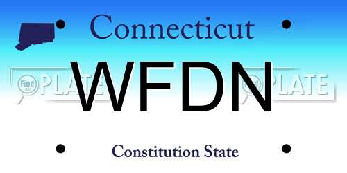 WFDN Connecticut License Plate