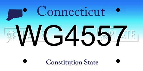 WG4557 Connecticut License Plate