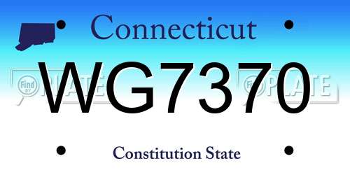WG7370 Connecticut License Plate