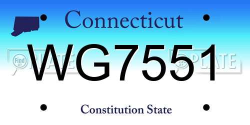 WG7551 Connecticut License Plate
