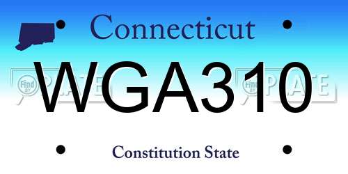 WGA310 Connecticut License Plate