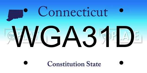 WGA31D Connecticut License Plate