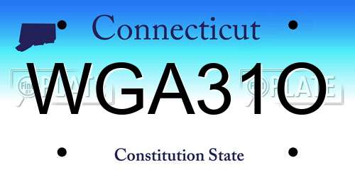 WGA31O Connecticut License Plate