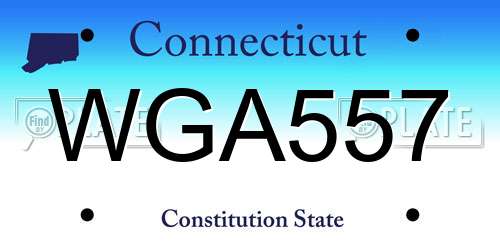 WGA557 Connecticut License Plate