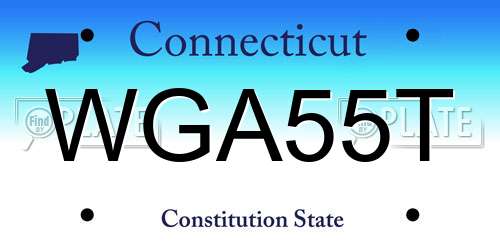 WGA55T Connecticut License Plate