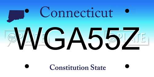 WGA55Z Connecticut License Plate