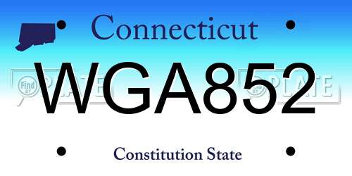 WGA852 Connecticut License Plate