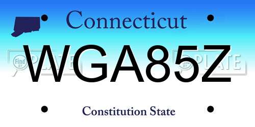 WGA85Z Connecticut License Plate