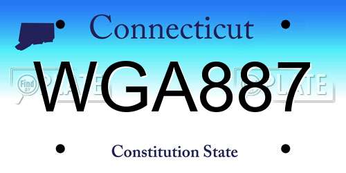 WGA887 Connecticut License Plate