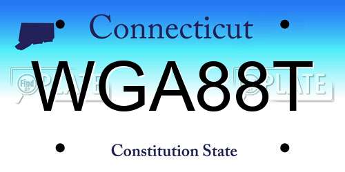 WGA88T Connecticut License Plate