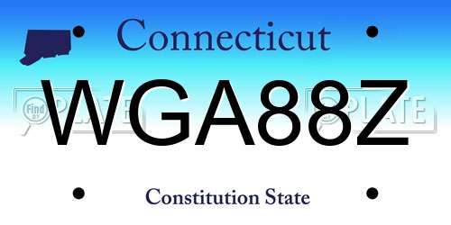 WGA88Z Connecticut License Plate