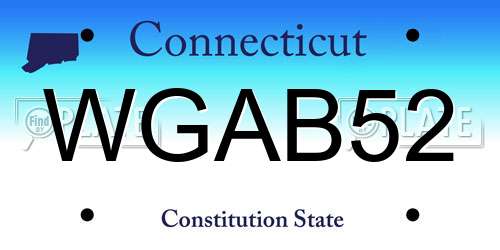 WGAB52 Connecticut License Plate
