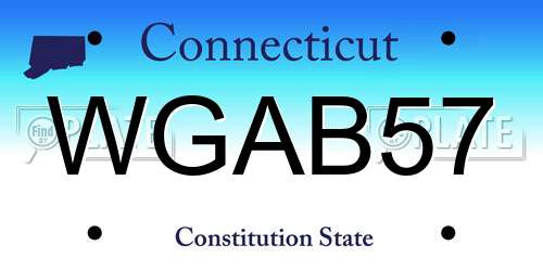 WGAB57 Connecticut License Plate