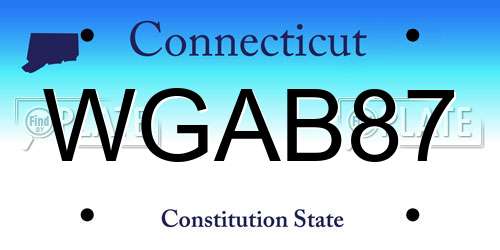 WGAB87 Connecticut License Plate