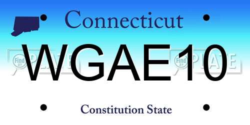 WGAE10 Connecticut License Plate