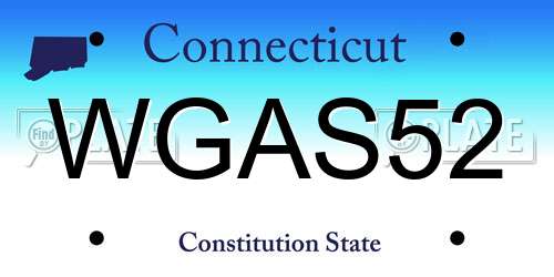 WGAS52 Connecticut License Plate