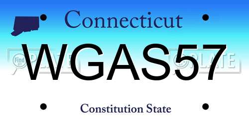 WGAS57 Connecticut License Plate