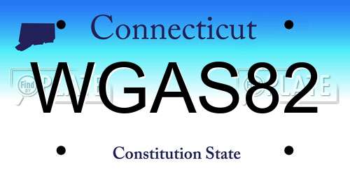 WGAS82 Connecticut License Plate
