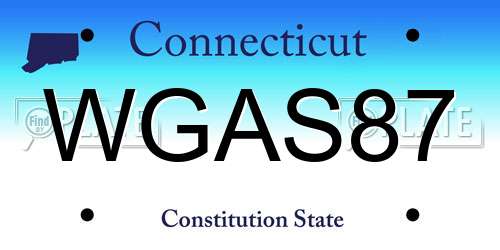 WGAS87 Connecticut License Plate