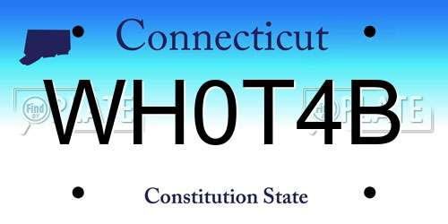 WH0T4B Connecticut License Plate