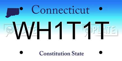 WH1T1T Connecticut License Plate