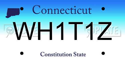 WH1T1Z Connecticut License Plate