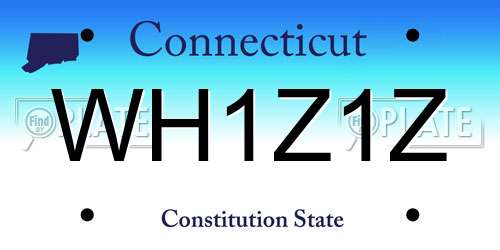 WH1Z1Z Connecticut License Plate