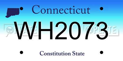 WH2073 Connecticut License Plate