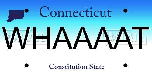 WHAAAAT Connecticut License Plate
