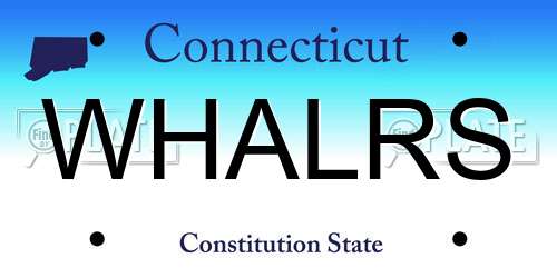 WHALRS Connecticut License Plate