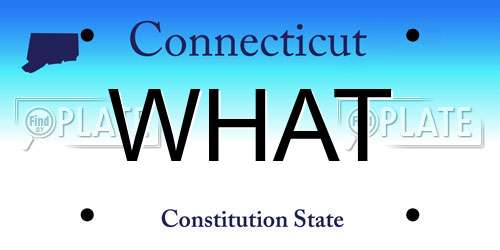WHAT Connecticut License Plate