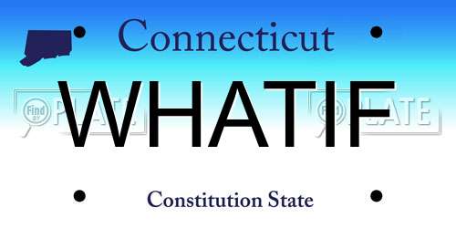 WHATIF Connecticut License Plate