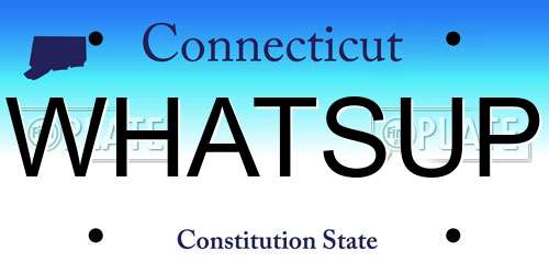 WHATSUP Connecticut License Plate