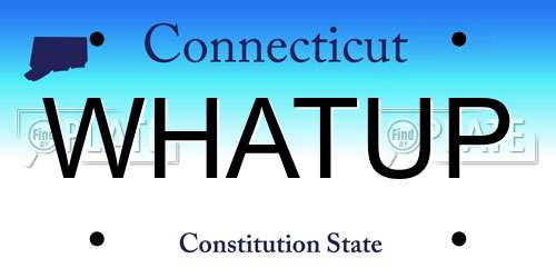 WHATUP Connecticut License Plate