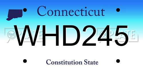 WHD245 Connecticut License Plate
