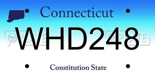 WHD248 Connecticut License Plate