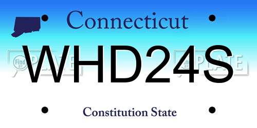 WHD24S Connecticut License Plate
