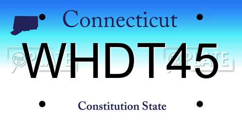 WHDT45 Connecticut License Plate