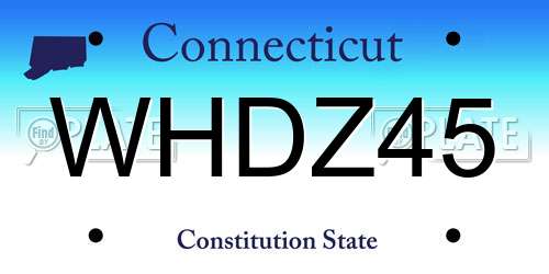 WHDZ45 Connecticut License Plate