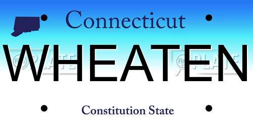 WHEATEN Connecticut License Plate